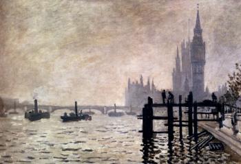 Claude Oscar Monet : The Thames And The Houses Of Parliament